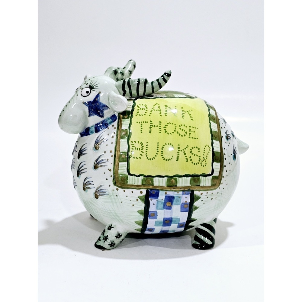 Fitz and Floyd Cash Critters Bank Those Bucks Goat‎ Piggy Bank